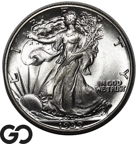 1939 Walking Liberty Half Dollar, Premium Quality High Grade Superb Gem BU++!