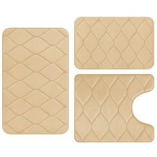 Memory Foam Bathroom Rugs - Water Absorbent, Super Soft Non-Slip Bath Mat, Wa...