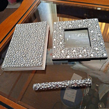 Julien Macdonald STAR Silver Square Diamante Photo Frame 7.5cm
