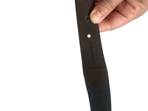 POLO RALPH LAUREN MENS WOOL LEATHER BELT -45 GREEN BLACK RED TARTAN TWEED CHECK - Picture 8 of 11