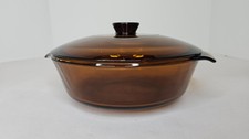 Anchor Hocking Fire-King Harvest Amber 1 Qt Casserole Dish with Original Label — listing 4