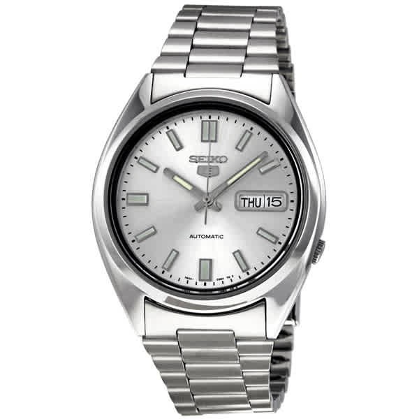 NWT Seiko 5 Automatic Silver Dial Stainless Steel Men\'s Watch Seiko 5 Sports Automatic SNXS Series Classic Ivory Dial  main image 4