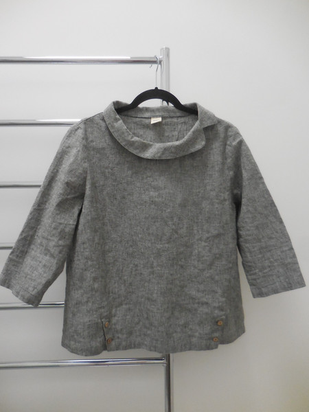 LINTICO GREY LINEN + A LINE BLOUSE TOP  AS NEW L