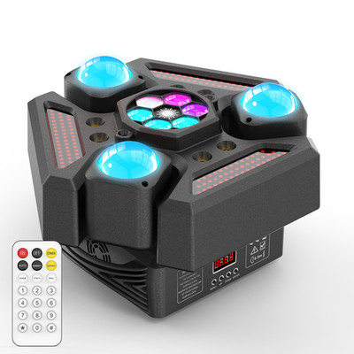 3-Arm 220W LED RGBW Laser Moving Head Light Beam Stage Lights Spot DJ Disco DMX