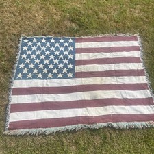 Vintage American Flag / Stars And Stripes Throw / Wall Hanger  114cm X 148cm