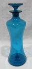 Blenko Hand-Blown Sapphire Glass Decanter With Stopper #5521 11 1/2" Tall