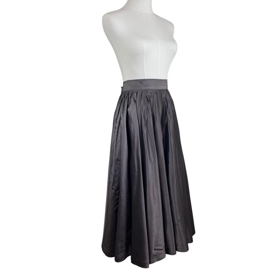 Vintage 50s Rockabilly Gray Taffeta Full Circle Evening Skirt Women’s Size M - Image 4 of 4