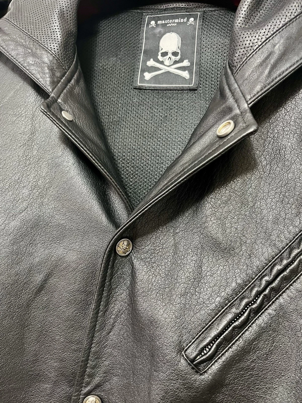 Rare Mastermind Japan MMJ Lambskin Leather Hoodie Size-XL Made in Japan π―π΅ - product detail image 4