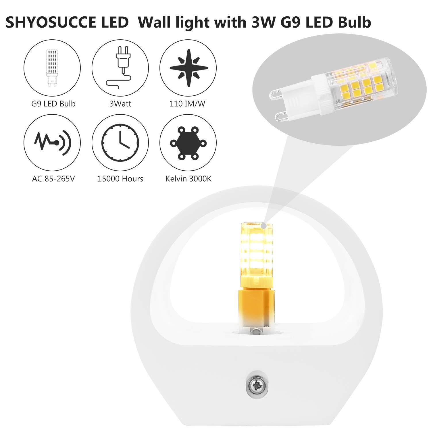 Applique murale plâtre blanc G9 lampe interieur led salon chambre