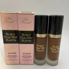(2)Too Faced Born This Way Matte 24 Hour Super Longwear Foundation GANACHE 1oz.