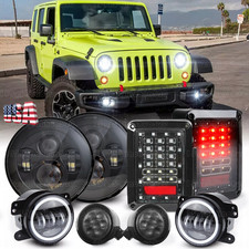 8pc For Jeep 07-18 Jk Kit Set Led Tail Light 7 Headlights Turn Signal Fog Lamps 8pc For Jeep 07-18 Jk Kit Set Led Tail Light 7 Headlights Turn Signal Fog Lamps