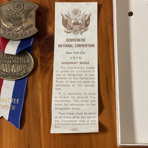 1976 Democratic National Convention COMMITTEE MEMBER Medal Badge, WITH BOX - Picture 4 of 15