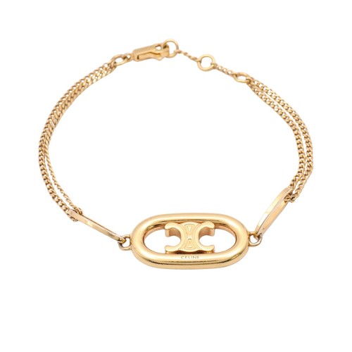 CELINE Triomphe Bracelet Gold Tone Metal 46S906BRA