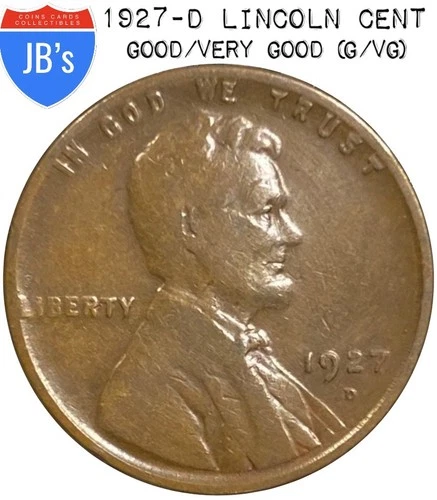 1927-D Lincoln Wheat Cent Penny - Circulated Good/Very Good (G/VG)