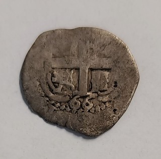BOLIVIA Silver Coin 1 REAL 1666 F /FINE clipped 1/2 REAL?