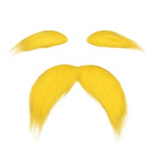 Babycop Yellow Mustache and Eyebrows Fake Beard for Kid Standard, Brown