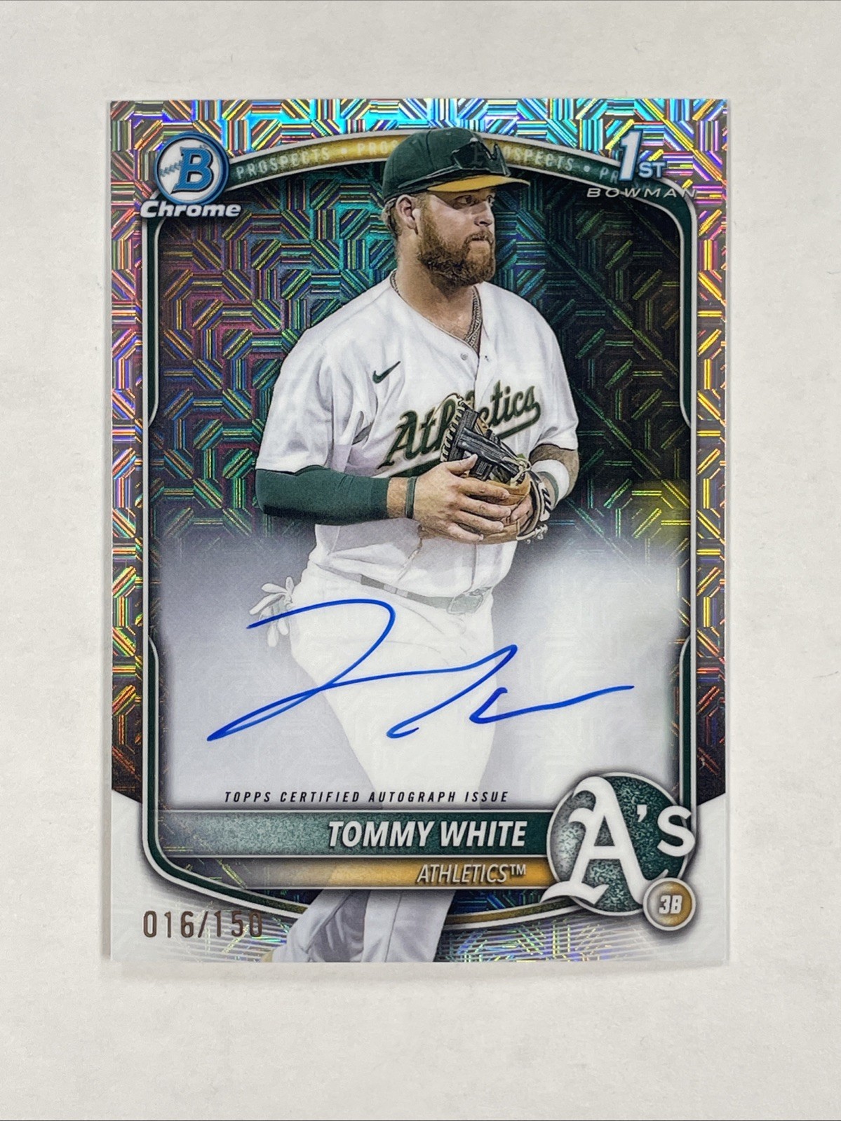 2025 Bowman Chrome Tommy White Auto HTA Choice Refractor 1st  SSP /150