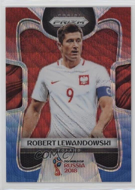 2018 Panini Prizm World Cup Red & Blue Wave Prizm Robert Lewandowski #146 4kh