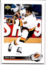 1992-93 Upper Deck Greg Adams Vancouver Canucks #192