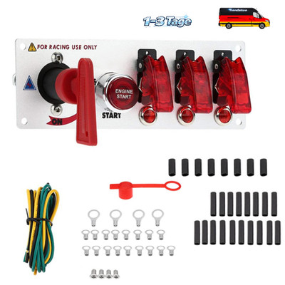 Zündschalter Panel 12V Racing Car Engine Start Push Button Switch Panel Carbon