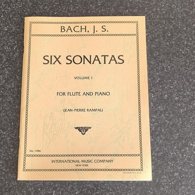 Bach Six Sonatas Volume I Flute Piano Sheet Music International Music 1986