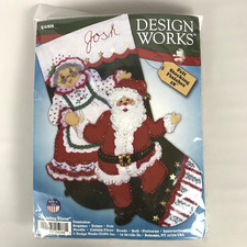 Design Works Dancing SANTA  MRS CLAUS Felt Applique Christmas Stocking Kit 5088