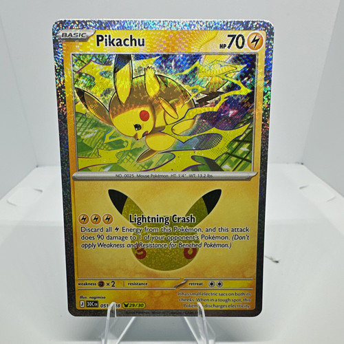 Pokémon TCG Pikachu Holo Classic Collection 30th Celebration 29/30 English