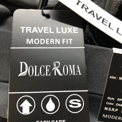 Dolce Roma Men's Dress Pants Size 34x32 Modern Fit Travel Luxe Wrinkle Resistant - Picture 8 of 9