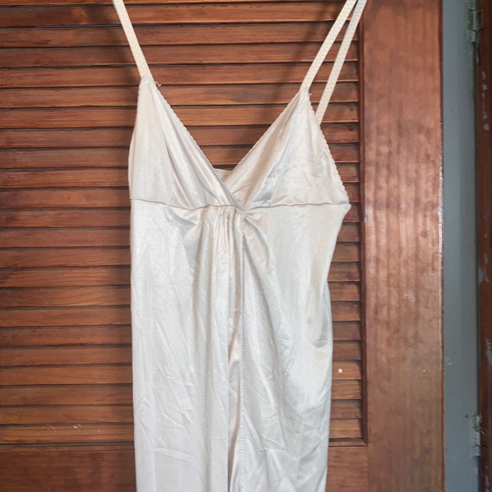 Vtg Beige Vassarette Nylon Full Slip Dress Lingerie … Gem