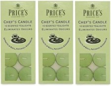 Price's Chef Scented Tealights 4Hour Long Cooking Odour Eliminating Candles 30pk