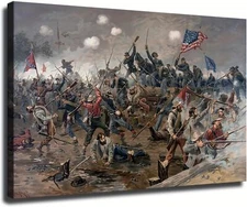 Civil War Battle Poster Picture Print Canvas Wall Art for Bedroom Office Room