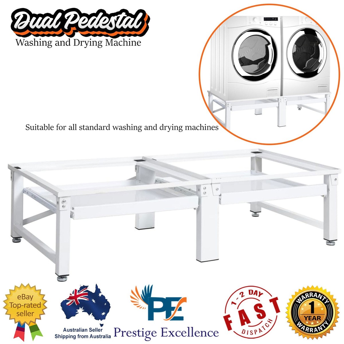 VEVOR VEVOR Washing Machine Stand 300LBS, Washer Pedestals, 45 OFF