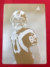 Isaac Bruce St. Louis Rams HOF 1997 Pinnacle Cyan Press Plate Metal Card #d 1/1