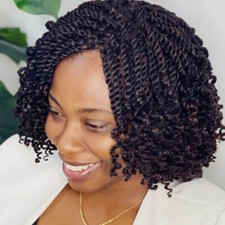 Box Braided Wig For Black Women Heat Resistant Crochet Kinky Twist Black Daily