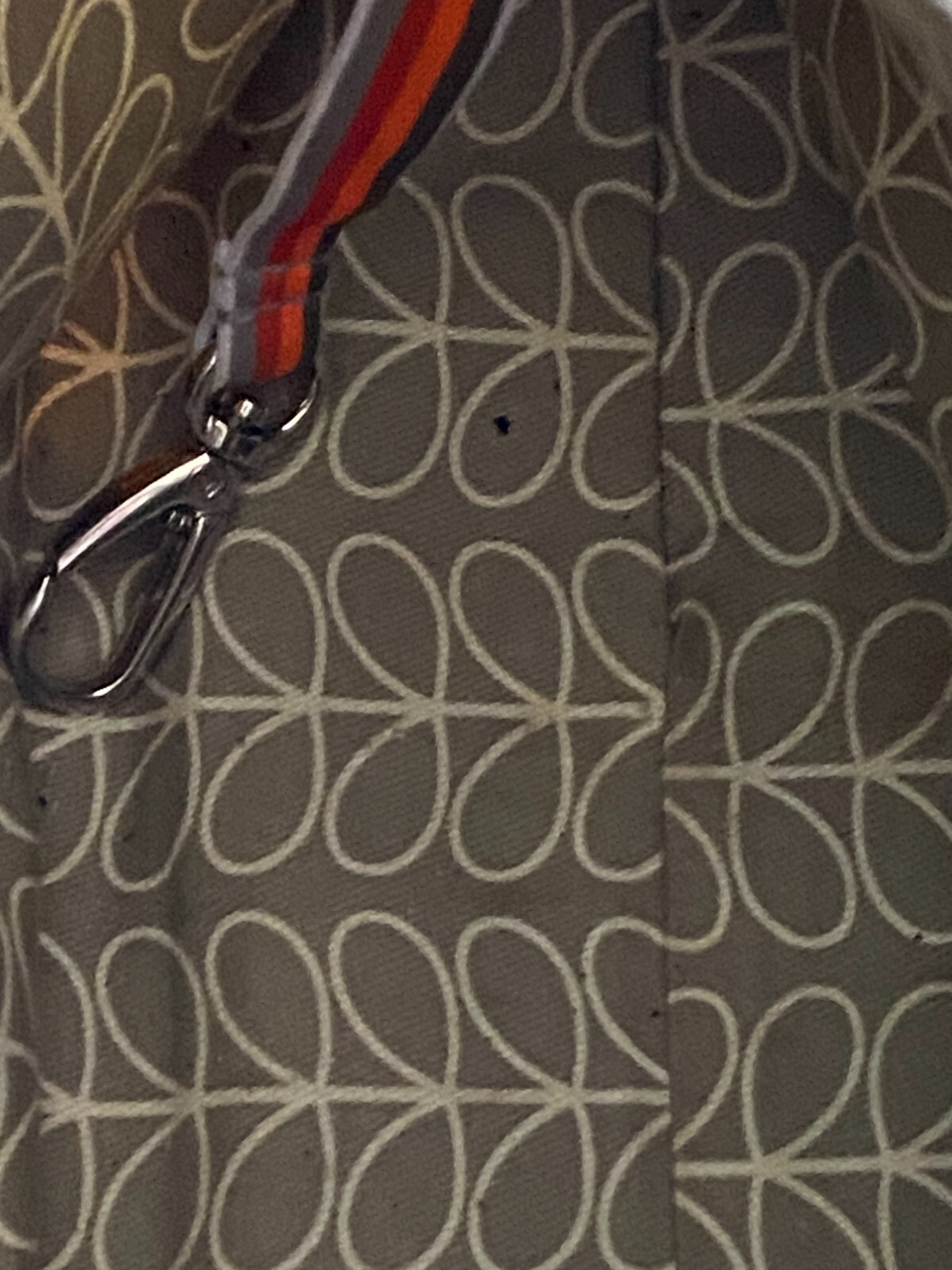 Lovely Orla Kiely Etc Brown Stem Oilcloth Tote Bag Handbag Leather Trim