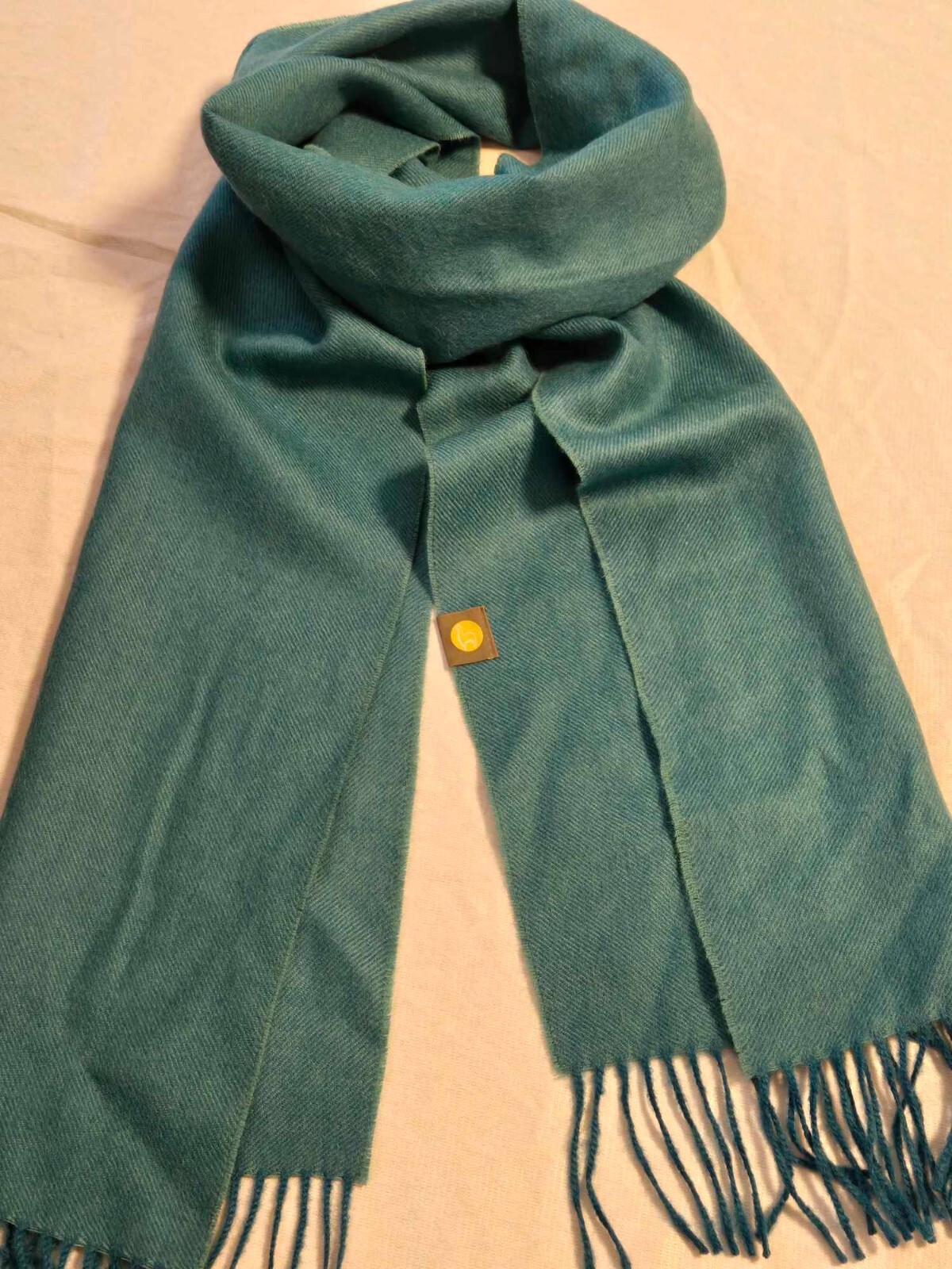 100% Baby Alpaca Green Scarf - Shupaca 73x12" - image 1