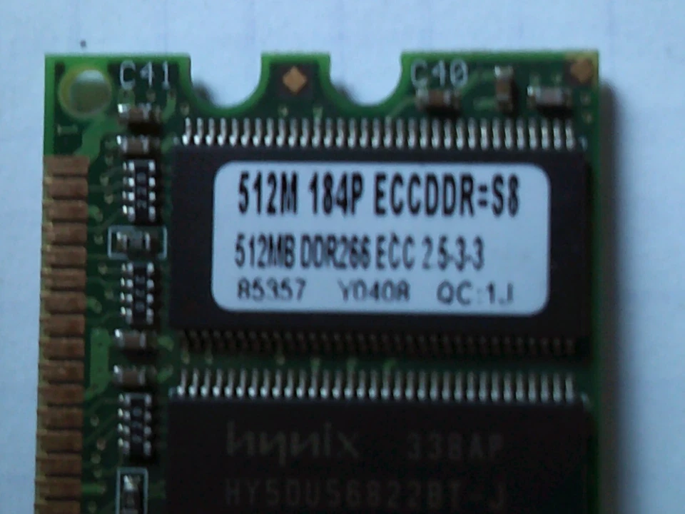 Hynix 1GB LOT 2 X 512MB 184P ECCDDR=S8 DDR266 PC2700 ECC CL2.5 HY5DU56822BT-J - Image 2 of 4