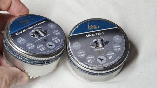 2-Pack .25 Cal H&N Lead Airgun Pellets 400 Cnt Barricuda & Pointed Old Rare Tins - Picture 8 of 9