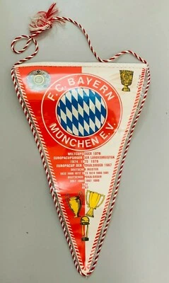 FC Bayern Munich grand fanion vintage football banderin pennant wimpel - Photo 1/2