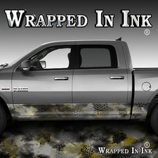 Camo Rocker Panel Wrap Chameleon Yellow Decal Wrap Truck Side Camouflage A512