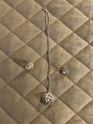 Vintage Silver Filigree Rose/Pearl Necklace And Earrings  — photo 1