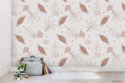 3D Leaves Flora Watercolor Pattern Wallpaper Wall Murals Removable Wallpaper