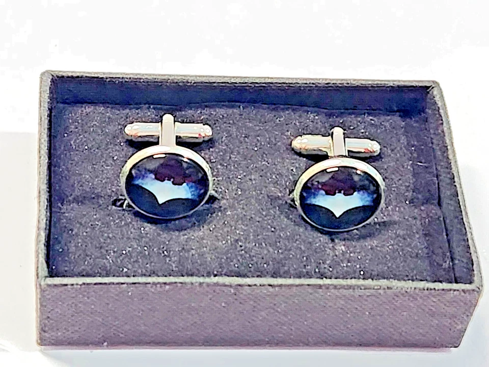 GEMELOS PLATA BATMAN NOVEDAD/PARA ALGUIEN ESPECIAL/Genial/Estilo/Hallazgo raro/Reino Unido/S Foto 2 de 4