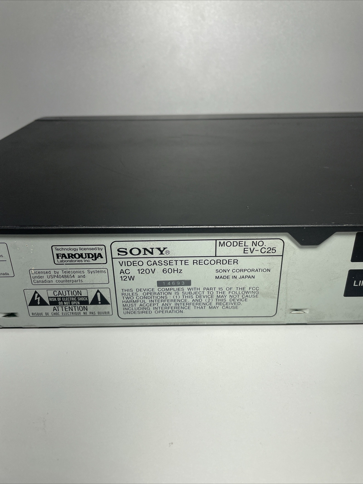 SONY EVC25 NTSC Video8 8mm Video Cassette HiFi Stereo Player Recorder