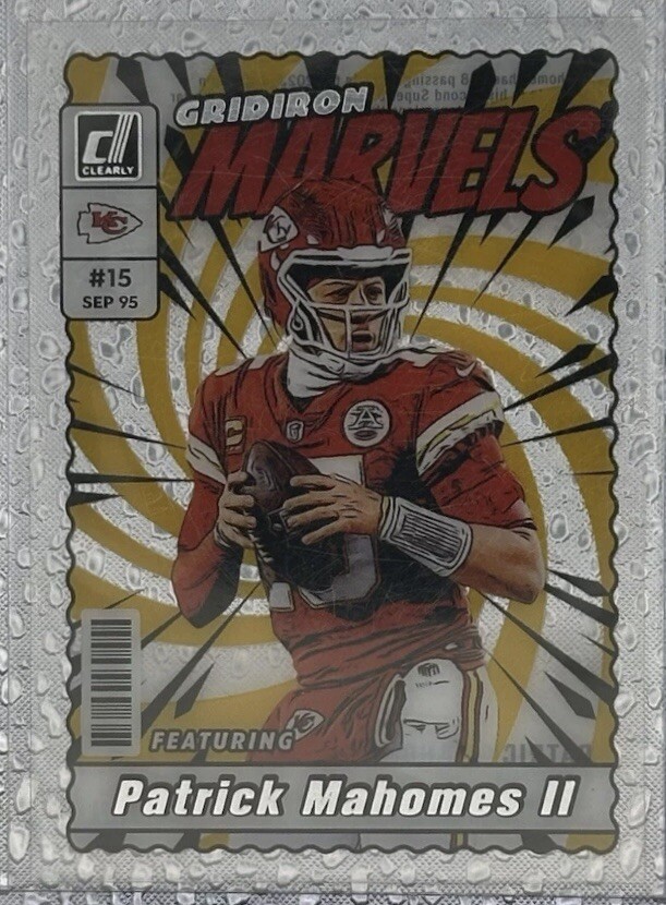 Rare Patrick Mahomes Case Hit 2023 Panini Donruss Clearly Gridiron Marvels SSP 8