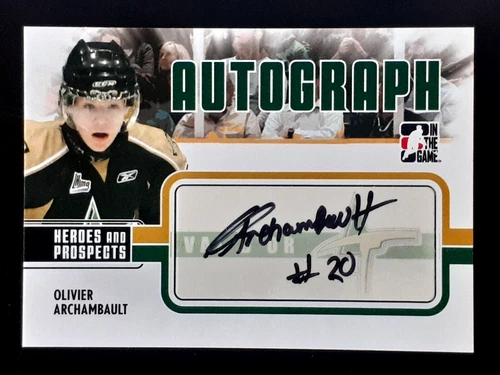OLIVIER ARCHAMBAULT 2009-10 ITG HEROES AND PROSPECTS AUTOGRAPHS NO A-OA     3498
