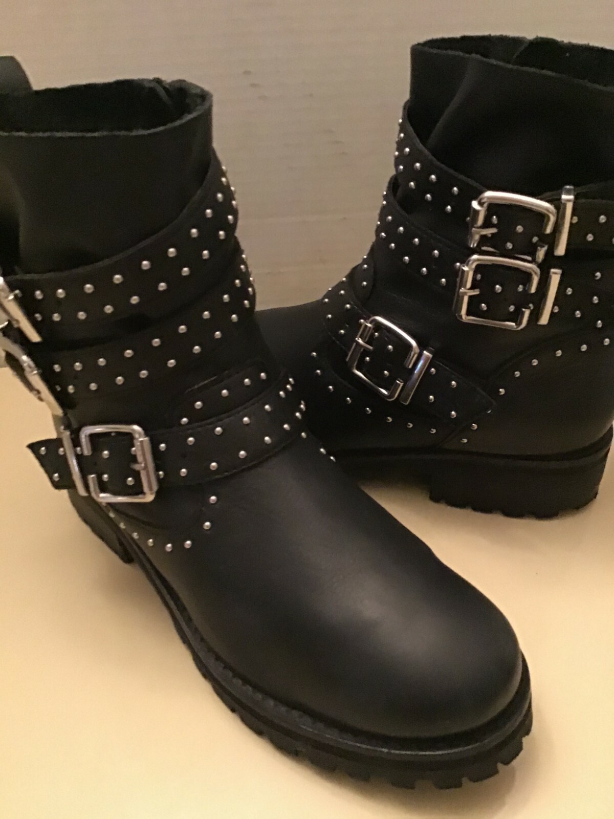 zara pearl combat boots