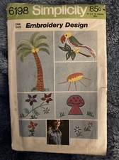 Simplicity Embroidery Design Transfers Uncut Pattern 6198