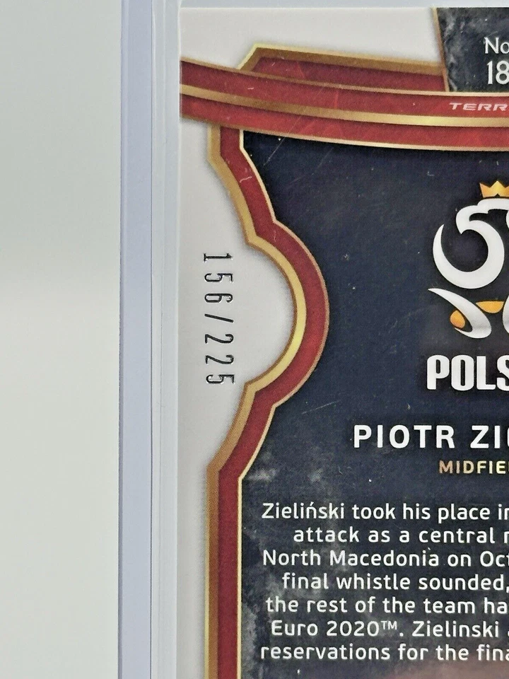 2020 Panini Select UEFA Euro Terrace Blue Prizm 156/225 Piotr Zielinski #18 - Image 3 of 3