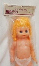 Girl Doll Body Blond Yellow Hair 13.5" Caucasian New Blue Eyes Open Close Wang's